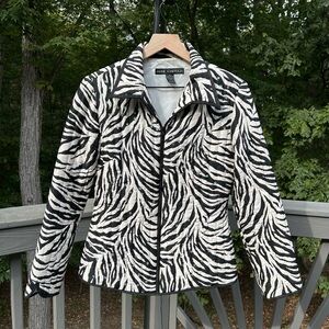 Vintage Anne Carson Black and White Zebra Jacket Size M